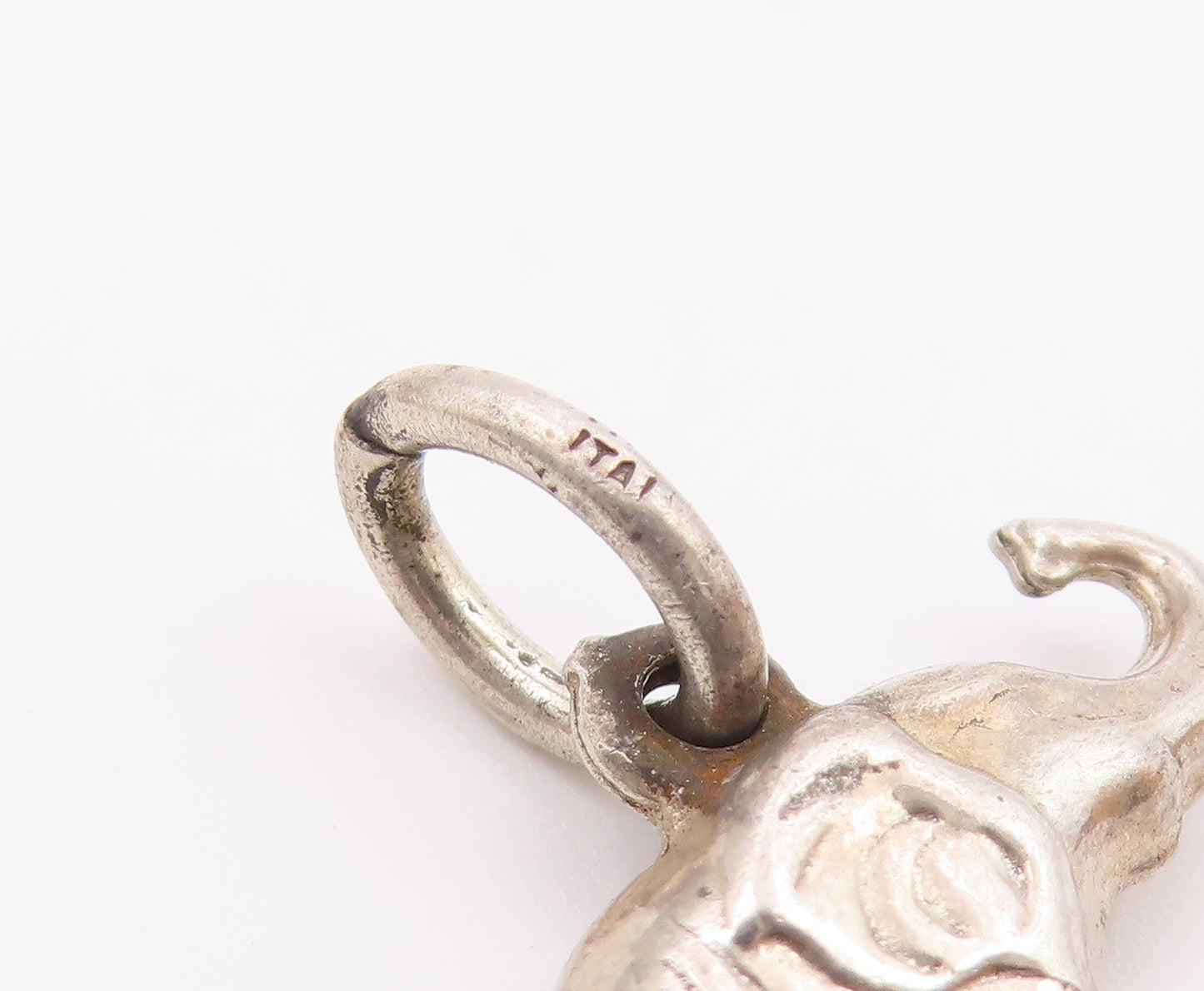 925 Sterling Silver  Vintage Shiny Petite Hollow Elephant Pendant  PT13255