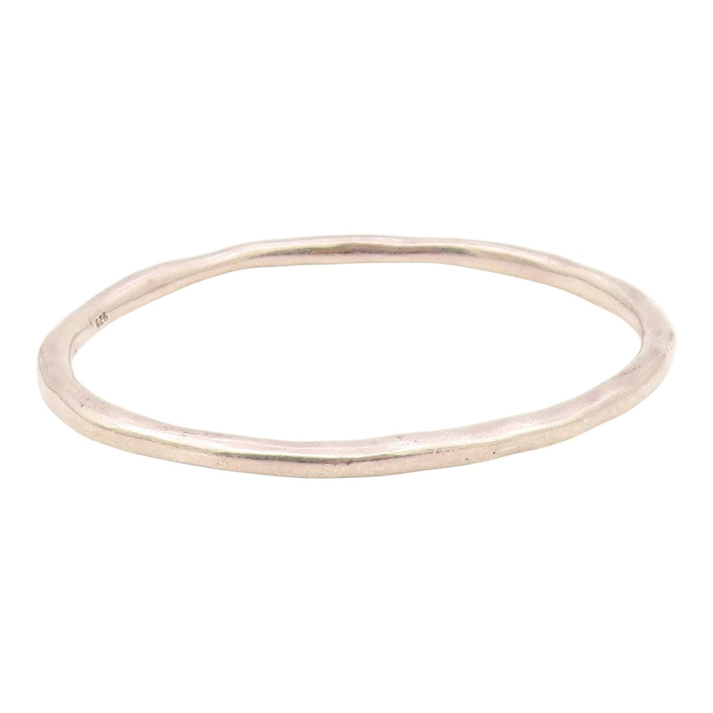 GB ENGLAND 925 Silver  Vintage Minimalist Hammered Bangle Bracelet  BT9309