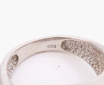 925 Sterling Silver Vintage Ring Designer Round Tanzanite Bands  Sz 7  RG30455