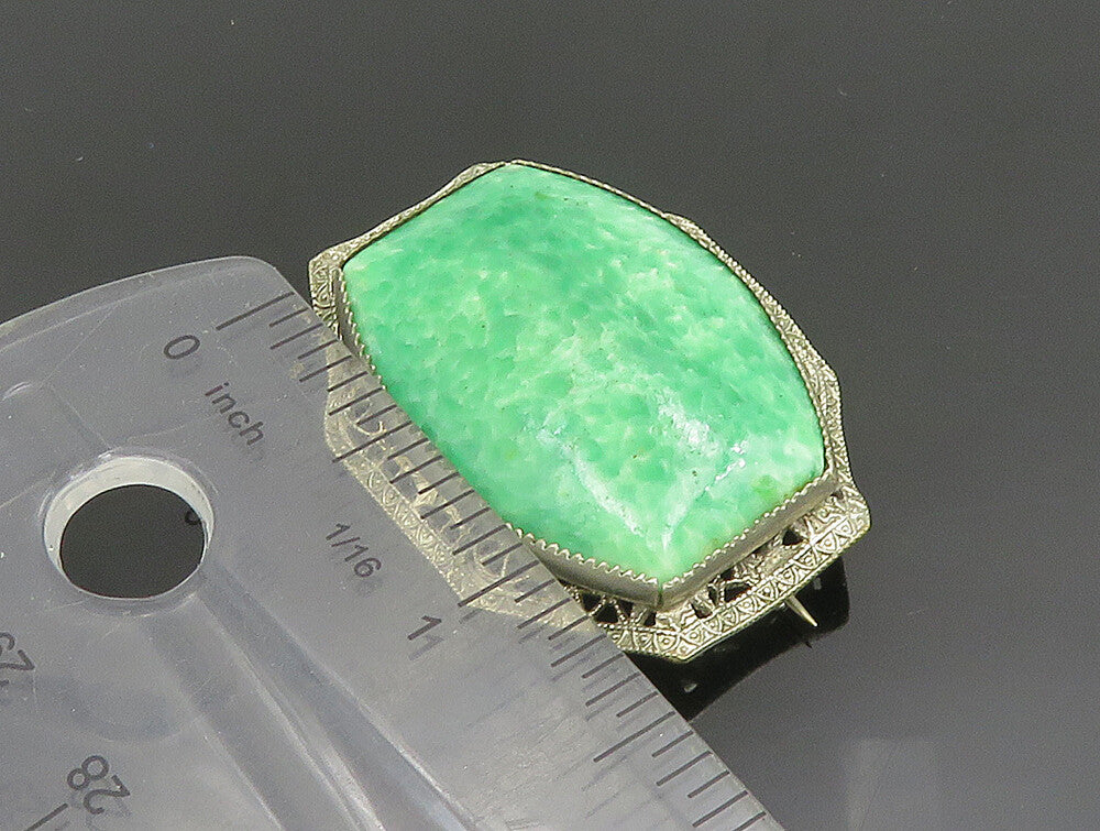 925 Sterling Silver  Vintage Victorian Unique Gemstone Brooch Pin  BP9541