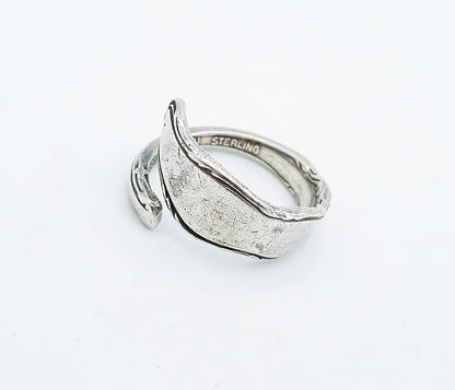 REED & BARTON 925 Sterling Silver Vintage Spoon Bypass Band Ring Sz 6.5  RG4842