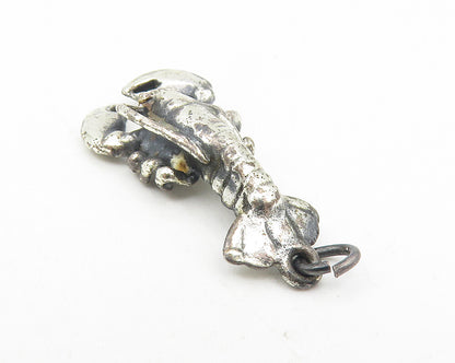 925 Sterling Silver  Vintage Petite Oxidized Lobster Motif Pendant  PT9258