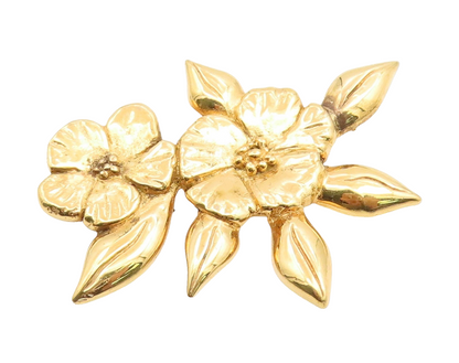 925 Sterling Silver Vintage Brooch Gold Plated HAND & HAMMER Floral Pin  BP12354