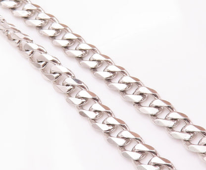 925 Sterling Silver Vintage Necklace PIANEGONDA Curb Chains Ring Links  NE4257