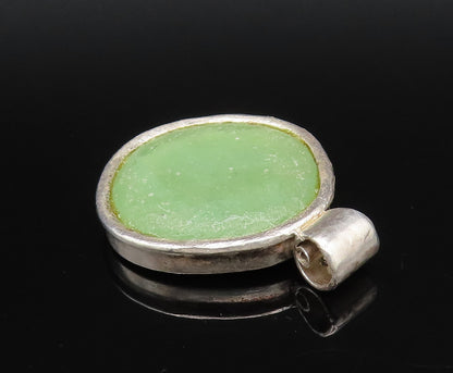 REVITAL ISRAEL 925 Silver  Vintage Green Roman Glass Drop Pendant  PT21827