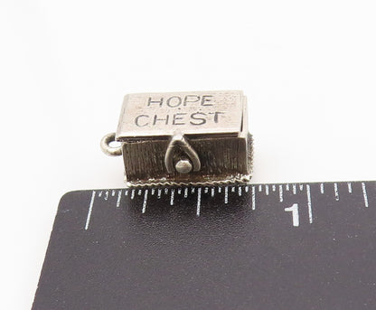 925 Sterling Silver Vintage Pendant DANECRAFT Hope Chest Charm OPENS  PT25450