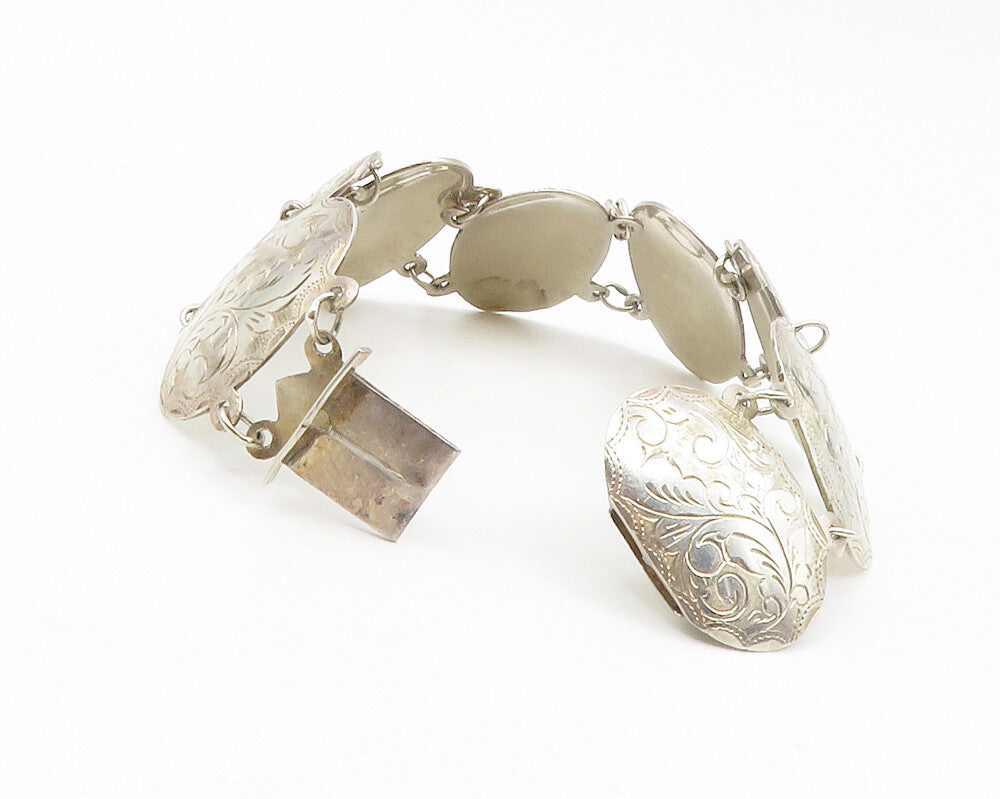 SIAM 925 Sterling Silver  Vintage Shiny Floral Vine Chain Bracelet  BT5265