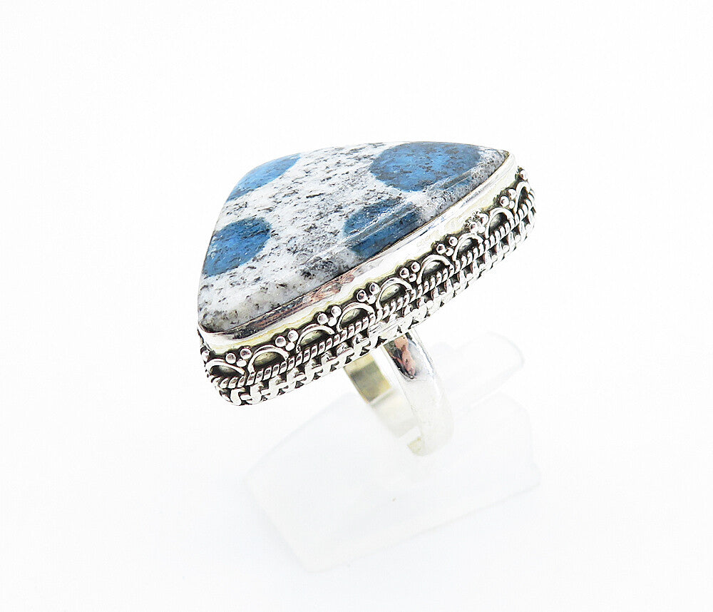 925 Sterling Silver  Dendrite Agate Triangle Cocktail Ring Sz 9.5  RG7740