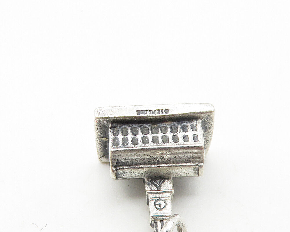 925 Sterling Silver Vintage Petite Independence Hall Drop Pendant PT7970