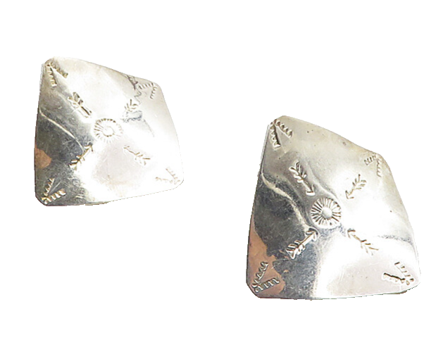 MEXICO 925 Sterling Silver  Vintage Shiny Etched Arrows Drop Earrings  EG4858