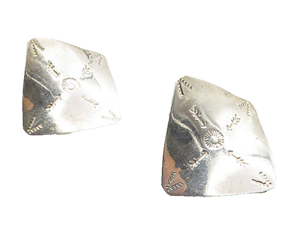 MEXICO 925 Sterling Silver  Vintage Shiny Etched Arrows Drop Earrings  EG4858