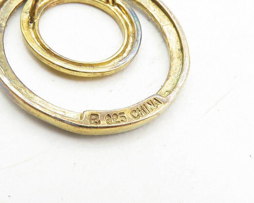 ROSS SIMON 925 Sterling Silver  Vintage Genuine Diamond Circle Pendant  PT7343