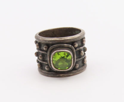 925 Sterling Silver Vintage Ring DEBORAH ARMSTRONG Peridot Band  Sz 6  RG36530