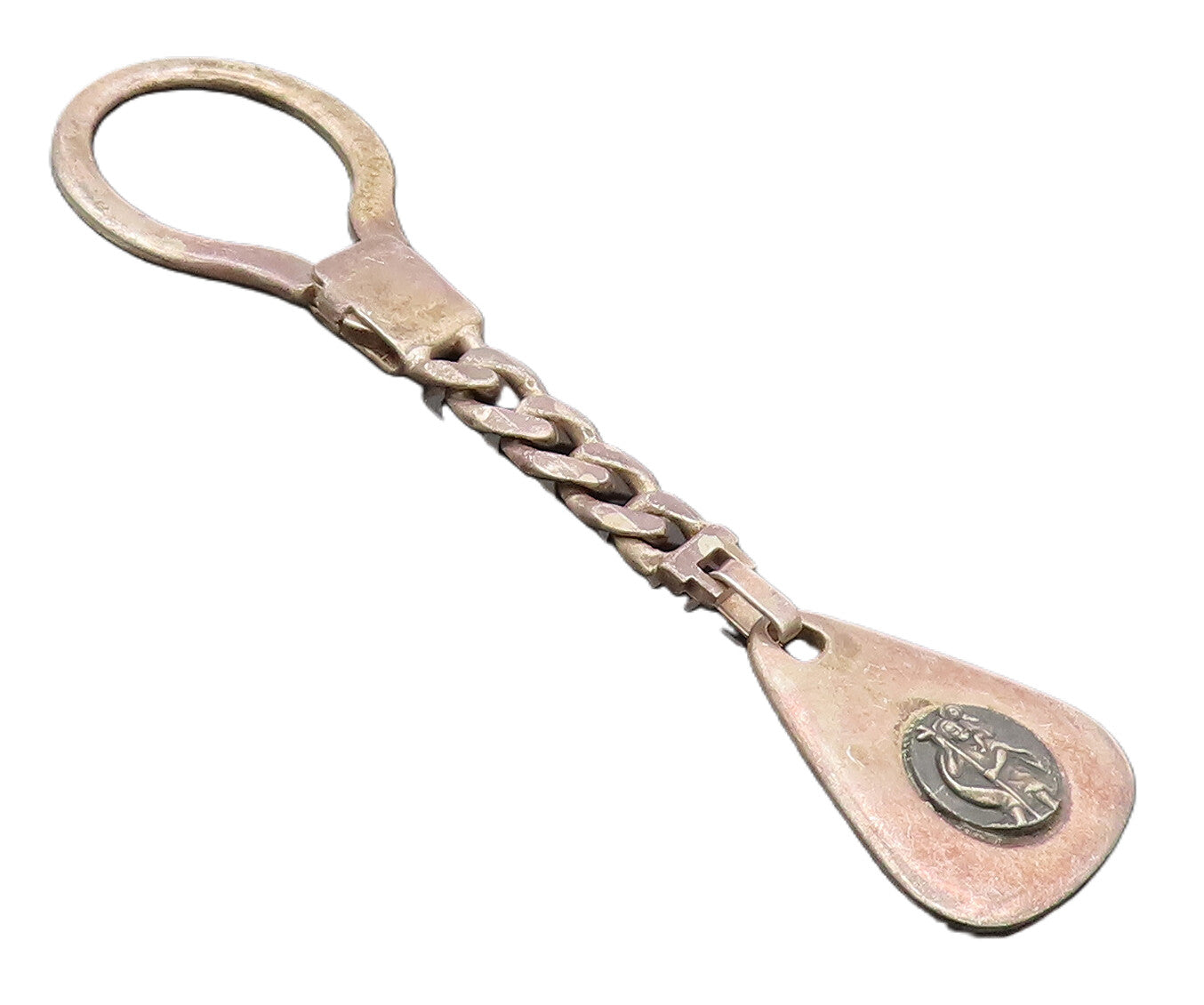 925 Sterling Silver  Vintage Religious Mother Marry & Jesus Keychain  TR3591