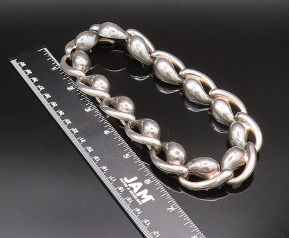 CHARLES KRYPELL 925 Silver  Vintage Modernist Chunky Teardrop Necklace  NE4015