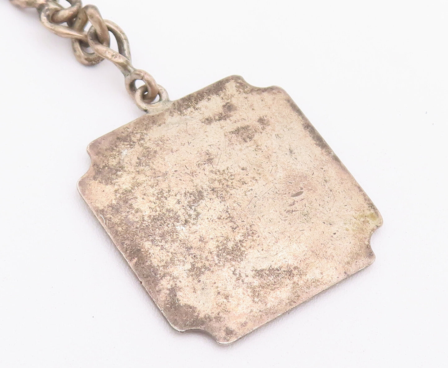 925 Sterling Silver Vintage Key Chain MEXICO Solid Carved Round Calendar  TR3705