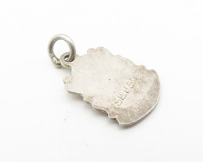 925 Sterling Silver  Vintage Petite Enamel Coated Brighton Pendant  PT8188