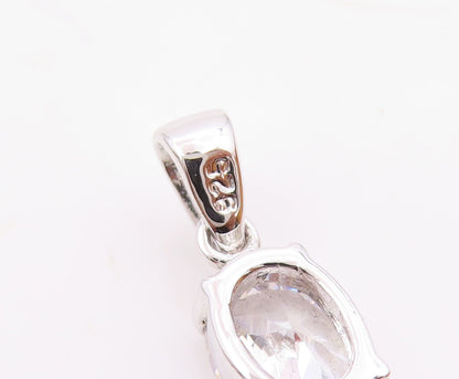 925 Sterling Silver  Vintage Cubic Zirconia Religious Cross Pendant  PT16595