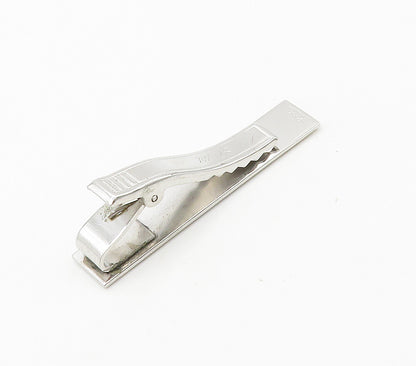 STEVAL 925 Sterling Silver  Vintage Sparkling Detail Smooth Tie Clip  TR2144