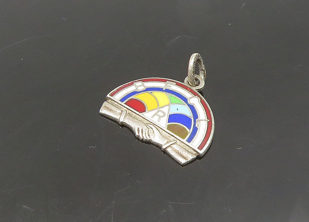 925 Sterling Silver  Vintage Enamel BFCL Masonic Youth Group Pendant  PT17528