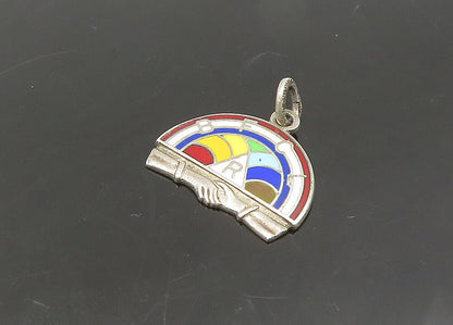 925 Sterling Silver  Vintage Enamel BFCL Masonic Youth Group Pendant  PT17528