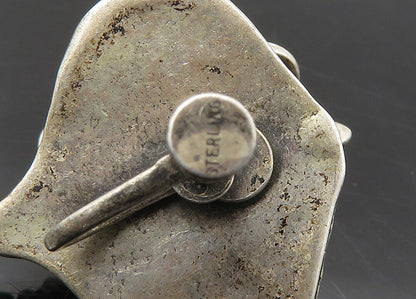 925 Sterling Silver   Vintage Antique Oxidized Non Pierce Earrings  EG11278