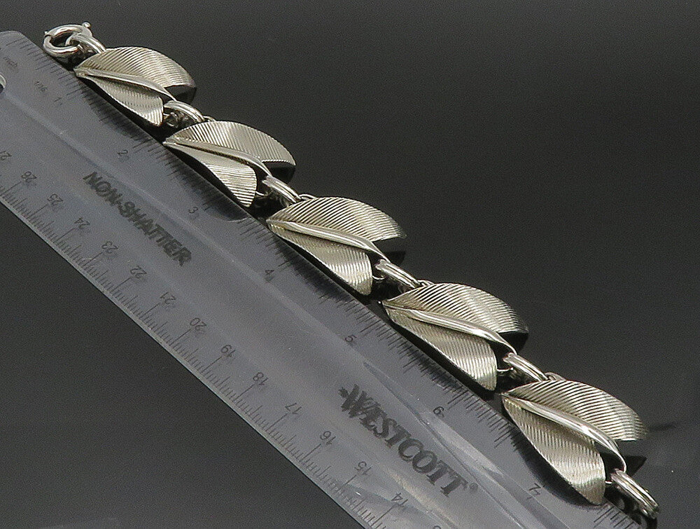 NAPIER 925 Silver  Vintage Linear Textured Pointed Abstract Bracelet  BT9452