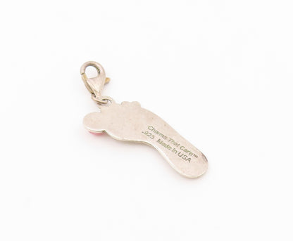 925 Sterling Silver  Vintage Mini Foot CURE Charm Pendant  PT22094