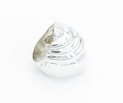 925 Sterling Silver  Vintage Shiny Fluted Snail Shell Band Ring Sz 8.5  RG5555