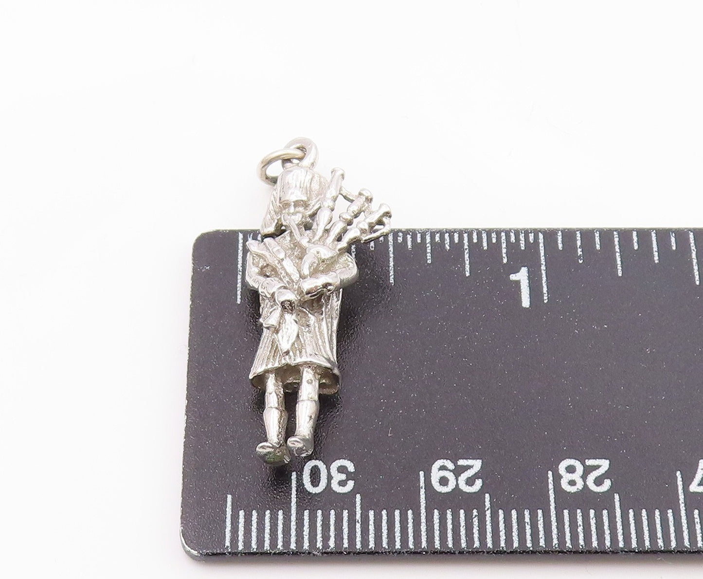 925 Silver  Vintage Bagpiper Playing Scottish Instrument Pendant  PT20069