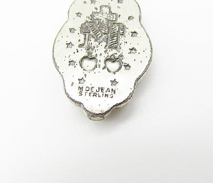925 Sterling Silver  Vintage Religious Charm Drop Pendant  PT2161
