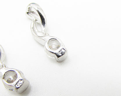 925 Sterling Silver  Lot of 2 White Cubic Zirconia Slider Pendant  PT1946