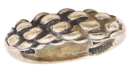 925 Sterling Silver Vintage Ring NORWAY Dark Tone Rope Carved Band  Sz 6 RG33346