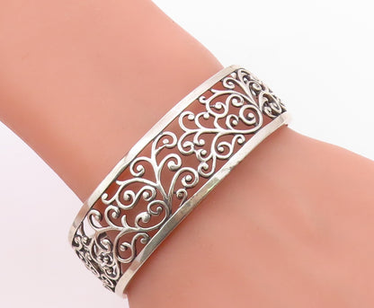 ROSS SIMON 925 Sterling Silver  Vintage Shiny Swirl Vine Cuff Bracelet  BT8859