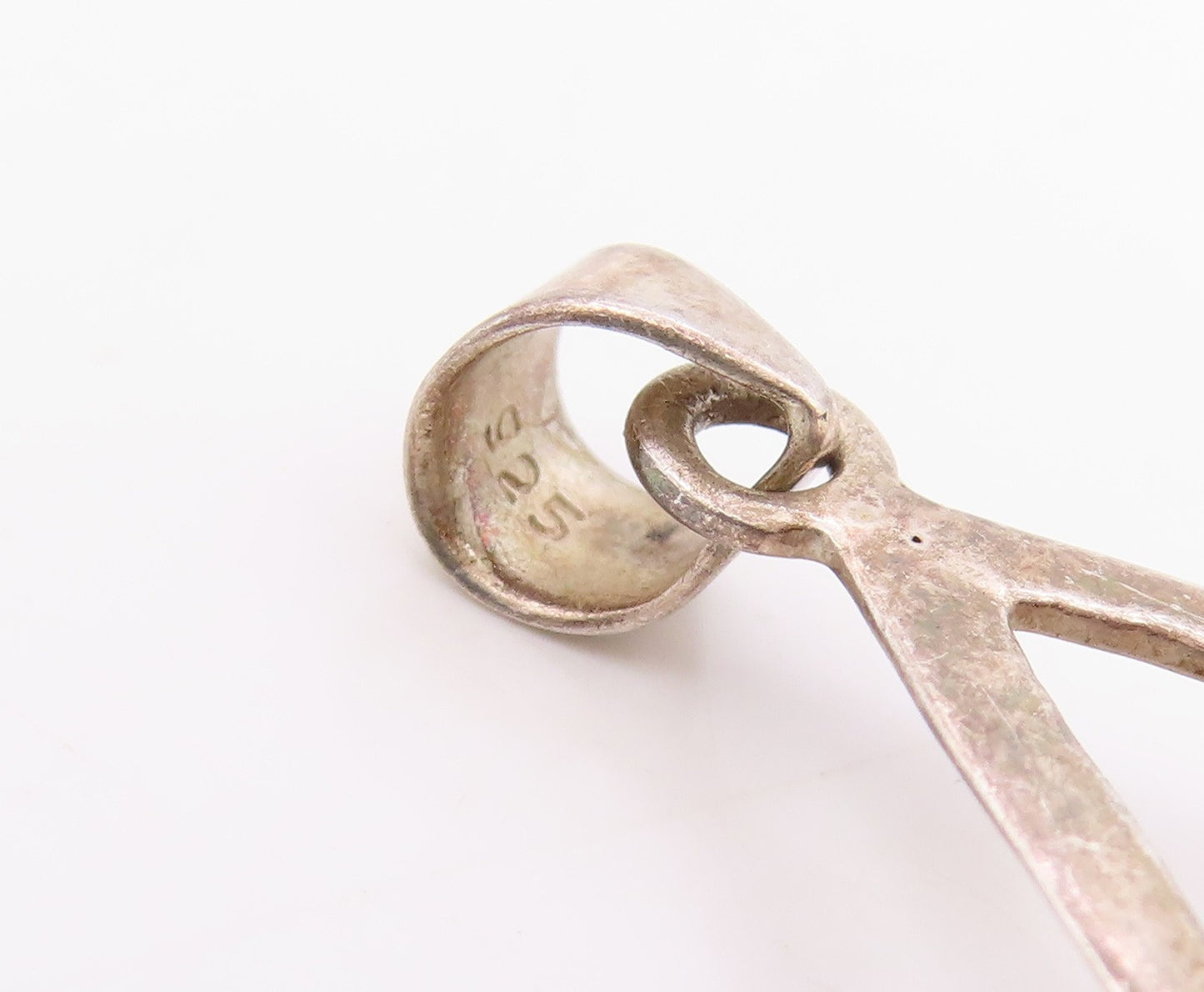 925 Sterling Silver Vintage Pendant Faceted Gemstone Classic Teardrop  PT26104