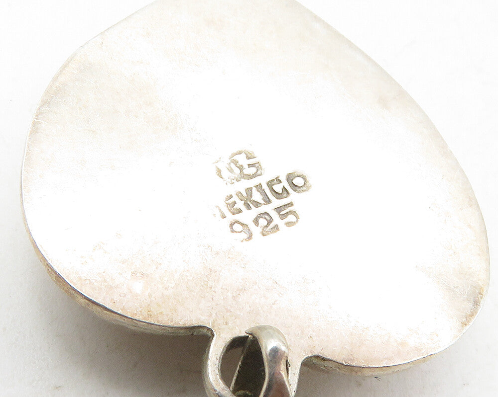 MEXICO 925 Sterling Silver  Vintage Smooth Hollow Love Heart Pendant  PT7322