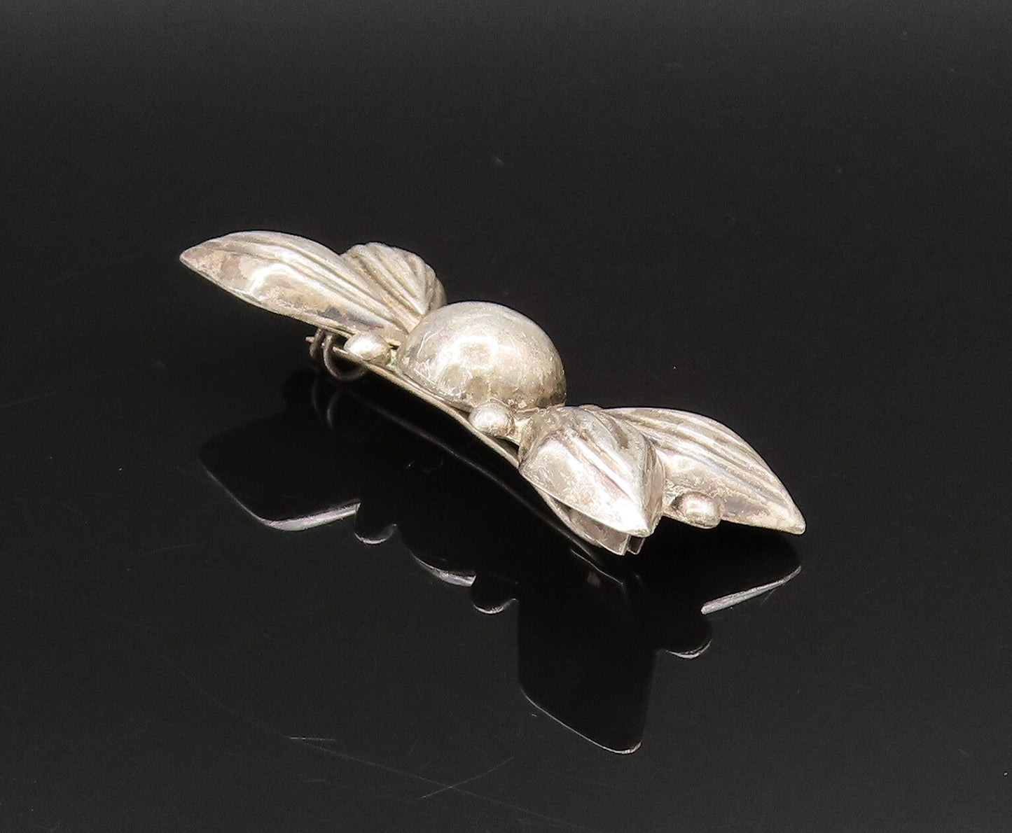 MEXICO 925 Silver  Vintage Antique Hollow Butterfly Motif Brooch Pin  BP9748