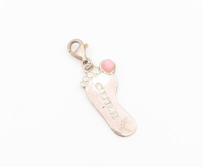925 Sterling Silver  Vintage Mini Foot CURE Charm Pendant  PT22094
