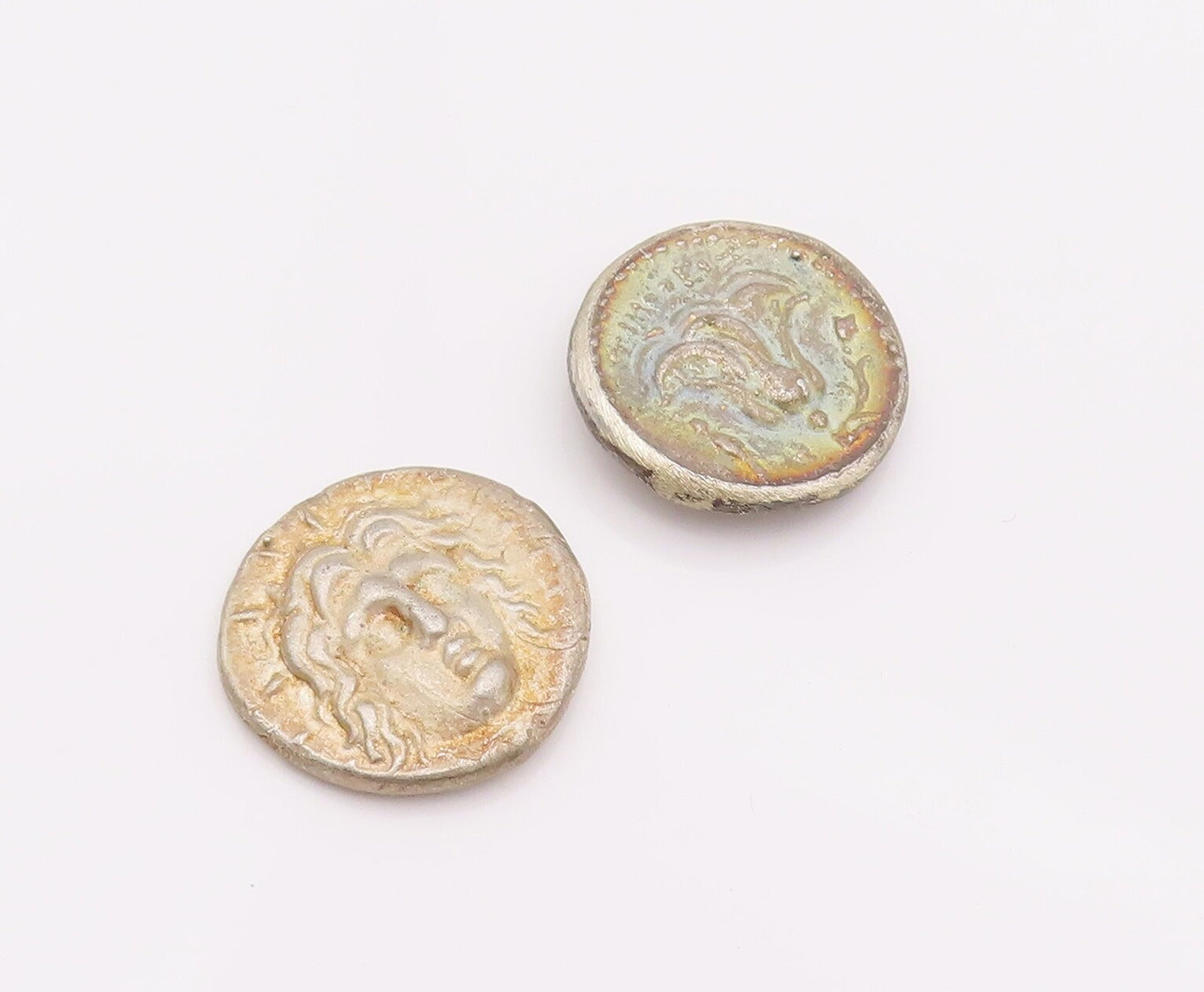 925 Sterling Silver Vintage Coin Antique European Royal Man Face Carved  TR3726