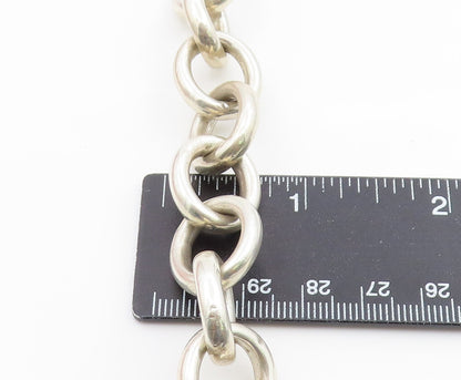 925 Sterling Silver Vintage Bracelet Geometric Interlocking Circle Link  BT12073