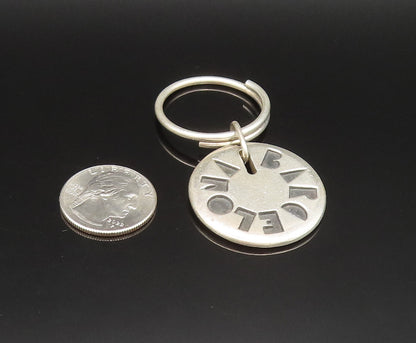 925 Sterling Silver  Vintage Carved Barcelona Souvenir Key Chain  TR3385