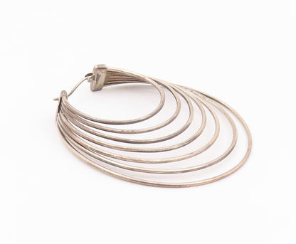 925 Sterling Silver Vintage Earrings Classic Cascade Loop Strand Hoop  EG14531