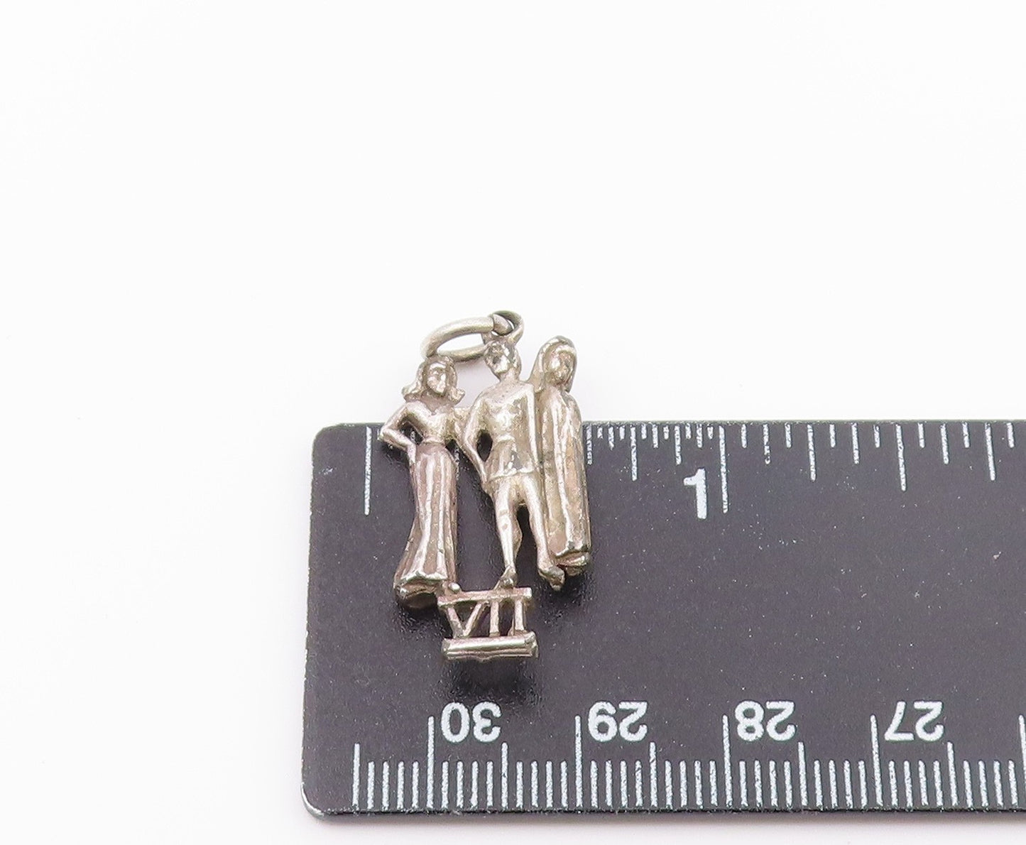 925 Sterling Silver  Vintage Seventh Commandment Religious Pendant  PT16731