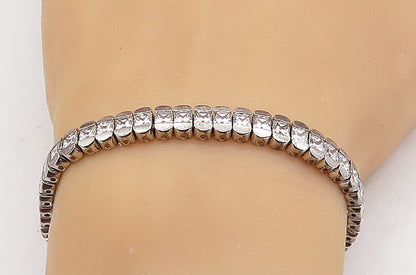 KOREA 925 Sterling Silver  Sparkling Cubic Zirconia Tennis Bracelet  BT2180