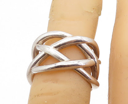 TIFFANY & CO. 925 Silver  Interlaced Braided Open Design Band Ring Sz 5 RG6990