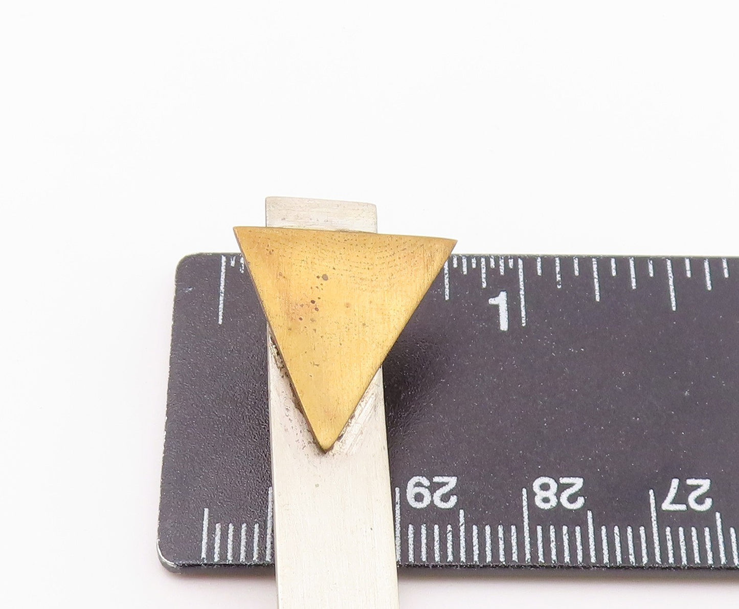 925 Sterling Silver  Vintage Two Tone Modernist Smooth Brooch Pin  BP7514