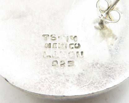 MEXICO 925 Sterling Silver  Vintage 2 Tone Hollow Swirl Drop Earrings  EG6166