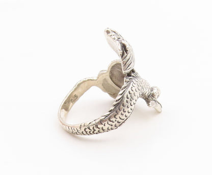 925 Sterling Silver Vintage Ring Etched Mythical Dragon Band  Sz 10  RG35903
