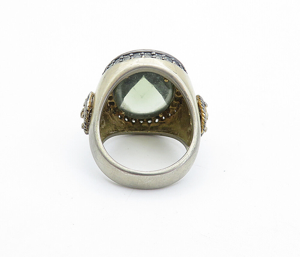 BELARGO 925 Sterling Silver  Vintage Faceted Topaz Cocktail Ring Sz 6  RG5327