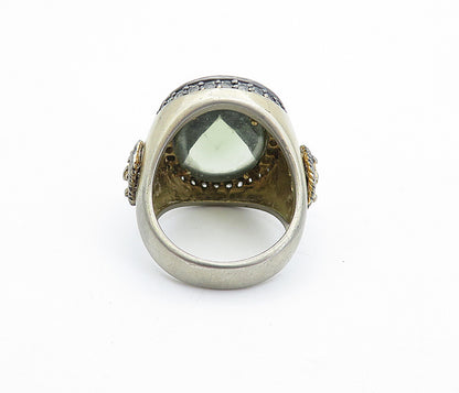 BELARGO 925 Sterling Silver  Vintage Faceted Topaz Cocktail Ring Sz 6  RG5327